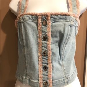 SALE! CHEAP! Woman’s 7 For All Mankind blue denim bustier